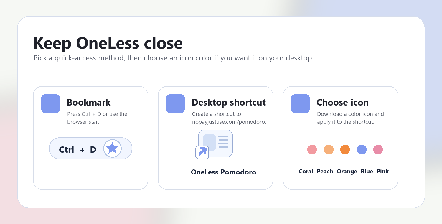 Adding a OneLess browser shortcut