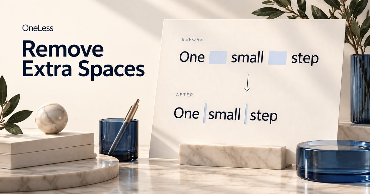 Wide spaces between words reduced to regular spacing.