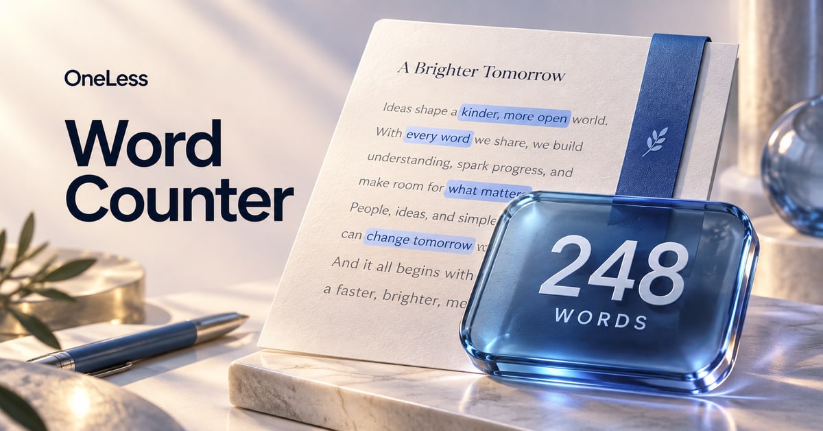 Word Counter: Paper with highlighted words and a blue word-count tile.